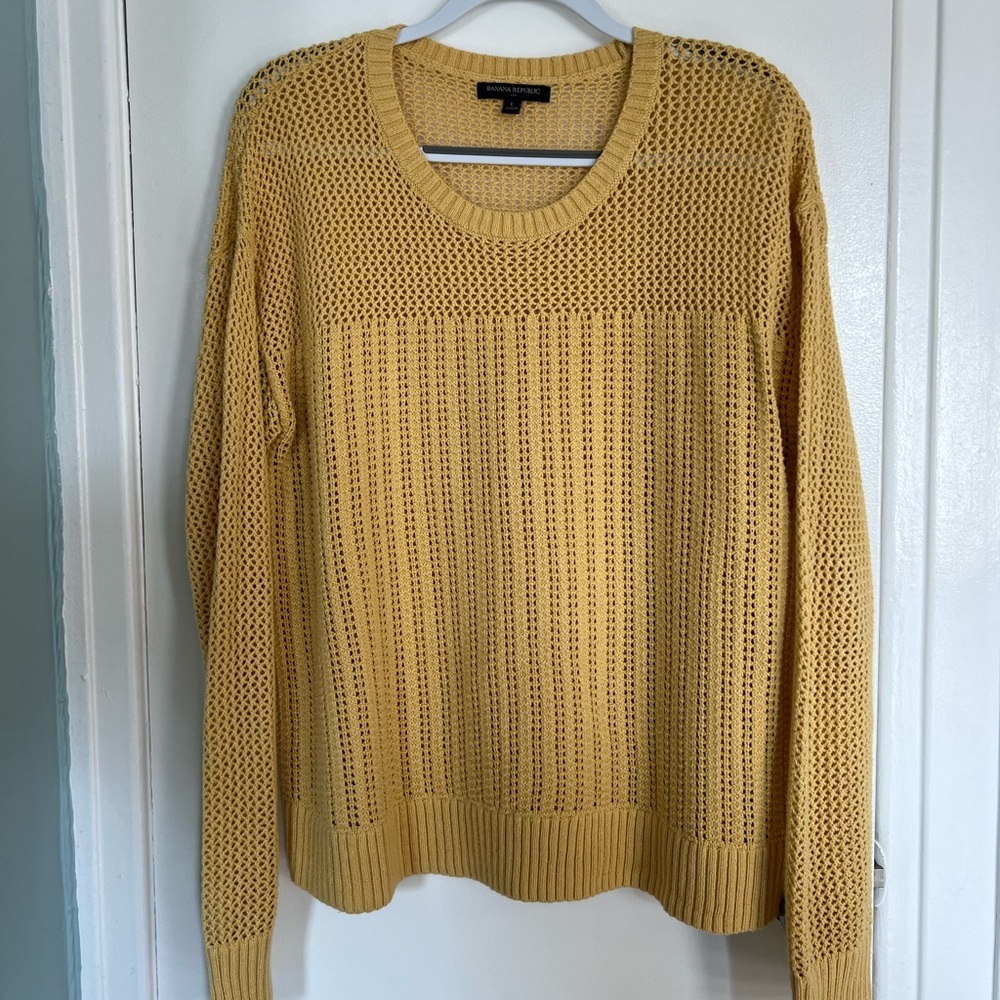 Open Knit Sweater - BR Factory - Yellow Size L